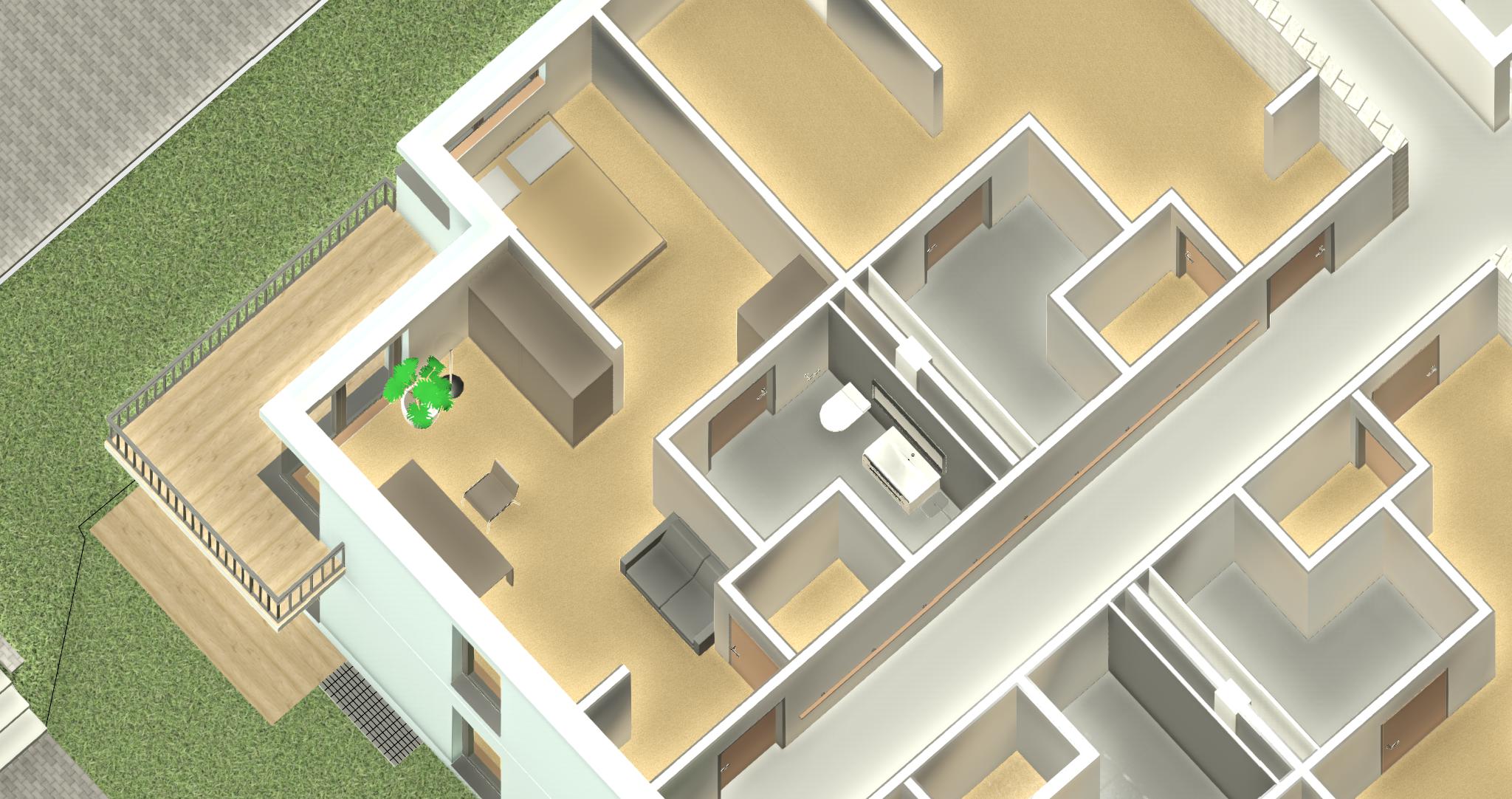 Dreidimensionales Wohnungsmodell